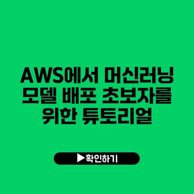 AWS에서 머신러닝 모델 배포: 초보자를 위한 튜토리얼