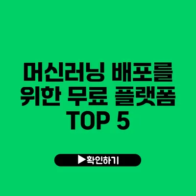 머신러닝 배포를 위한 무료 플랫폼 TOP 5