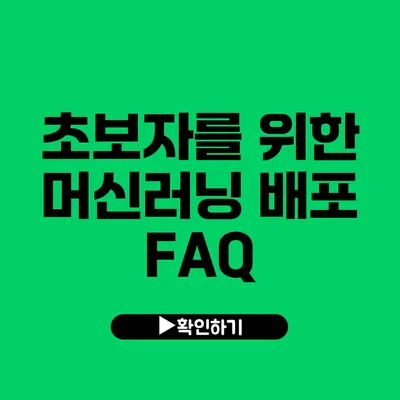 초보자를 위한 머신러닝 배포 FAQ